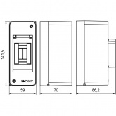 Щиток настенный DKC FRAME 2 модуля с тонированной дверцей IP40 белый