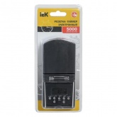 Розетка-таймер электронный ИЭК РТЭ-3 2P+E 8А суточная/недельная 1мин-7дней IP44 черный