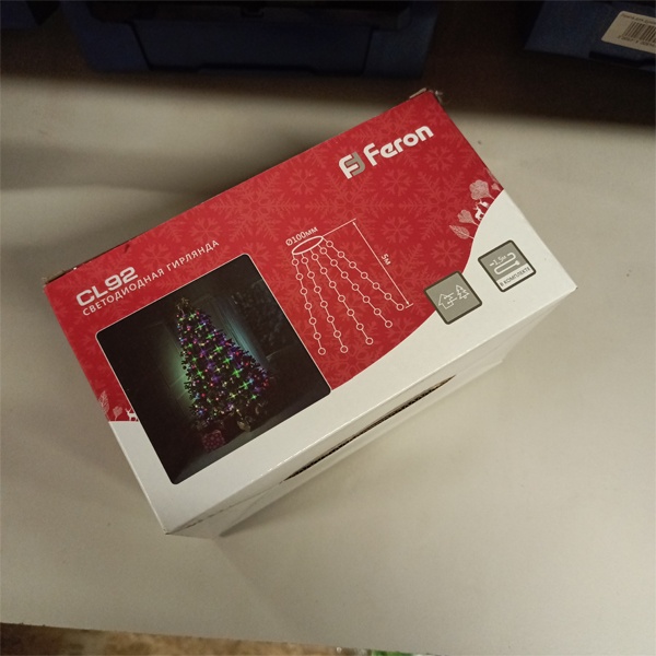 Новогодняя светодиодная гирлянда для подсветки ёлки, напряжением 230 вольт, цвет свечения теплый белый