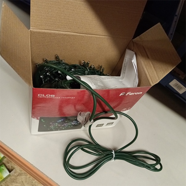 Светодиодная гирлянда Ферон CL08, синий свет, статичное свечение