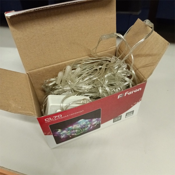 Каскадная светодиодная гирлянда сеть Ферон CL70, теплый свет