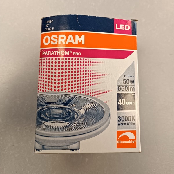 Энергосберегающая диммируемая LED лампочка акцентного освещения, 12 Вольт, мощностью 11,8 Ватт, с цоколем G53, теплый белый свет