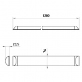 Светильник светодиодный линейный ЭРА SPO-5-40-6K-M (F) 36W 6500K 2400Lm матовый 1200x75x25mm