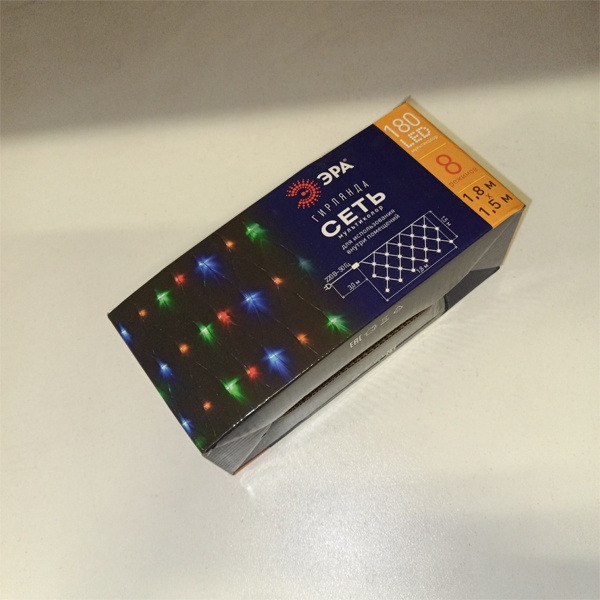 Новогодняя гирлянда ЭРА Сеть с разноцветными светодиодами, мультирежим