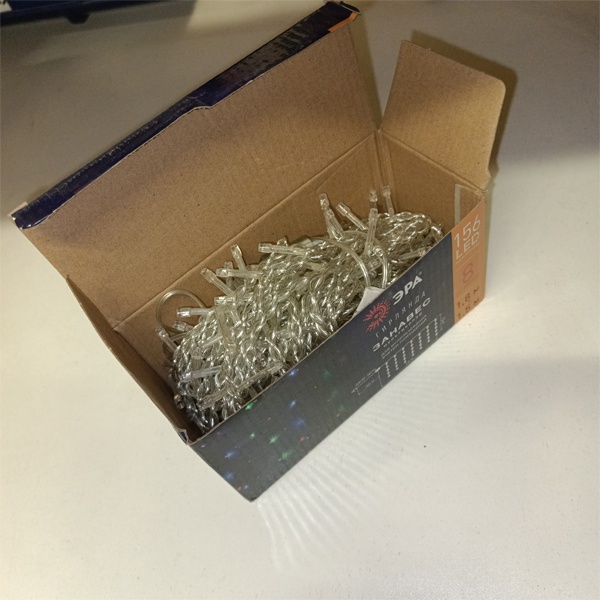 Новогодняя гирлянда ЭРА Дождь/Занавес многоцветная, восемь режимов свечения