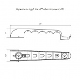 Держатель труб Промрукав для прямого монтажа односторонний на 5 мест чёрный d16 мм (250шт/кор)