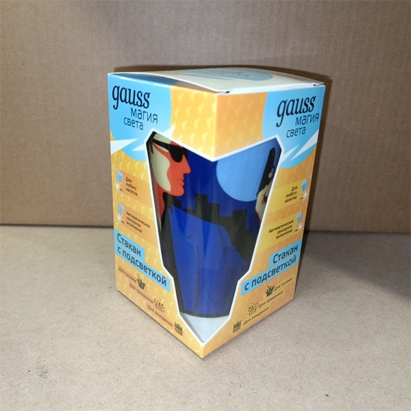 Праздничный светодиодный стакан с автоматической подсветкой Гаусс Джеймс бонд, работа от 3 элементов питания LR44