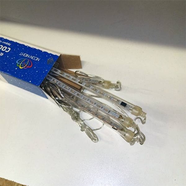 Гирлянда светодиодная Тающие сосульки 4шт х 20см, шаг 50см, 24 В (с трансформатором) белые светодиоды Neon-Night