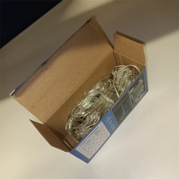 Гирлянда Сеть 1,8х1,5м, прозрачный ПВХ, 180 LED, теплый белый свет Neon-Night