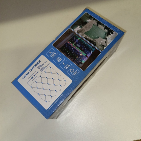 Гирлянда Сеть 1,8х1,5м, прозрачный ПВХ, 180 LED, теплый белый свет Neon-Night