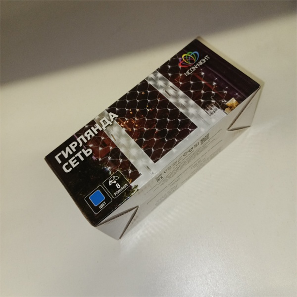 Гирлянда Сеть 1,8х1,5м, прозрачный ПВХ, 180 LED, Синяя Neon-Night