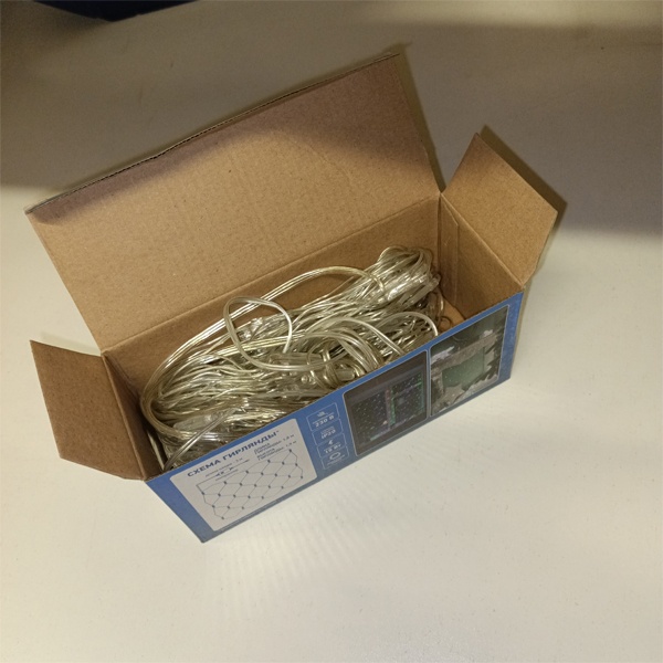 Гирлянда Сеть 1,8х1,5м, прозрачный ПВХ, 180 LED, Белая Neon-Night