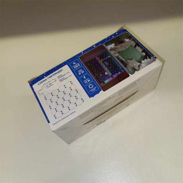 Гирлянда Сеть 1,5х1,5м, прозрачный ПВХ, 150 LED, теплый белый свет Neon-Night