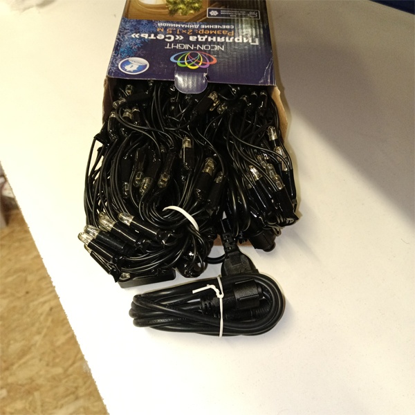 Уличная гирлянда Сеть 2х1.5м, черный ПВХ, 288 LED, теплый белый цвет Neon-Night