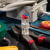 Экспресс-клемма СМК 2273-2x2R проходная разъемная 2 полюса 2х2-проводная 0,5-2,5мм2 (50 шт/уп)