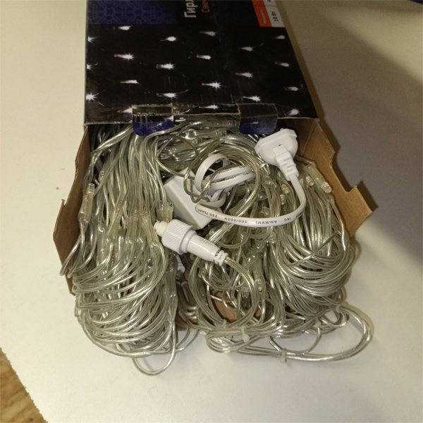 Уличная гирлянда Сеть 2х1,5м, свечение с динамикой, прозрачный ПВХ, 288 LED, 230 В, синяя Neon-Night