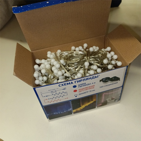 Светодиодная гирлянда Мишура LED 6 м, прозрачный ПВХ, 576 LED, зеленая Neon-Night