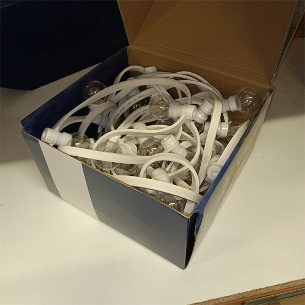 Уличная гирлянда LED Galaxy Bulb String 10м, белый КАУЧУК, 30 ламп * 6 LED, Теплый белый свет, влагостойкая IP65 Neon-Night