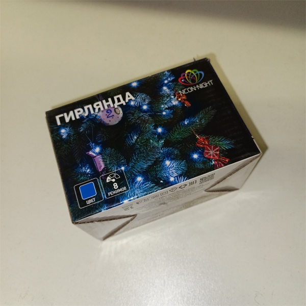 Светодиодная гирлянда твинкл лайт длиной 6 метров, 40 светодиодов синего цвета