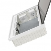 Щиток встраиваемый слаботочный DKC FRAME 36 модулей с тонированной дверцей плата, розетки IP40 белый