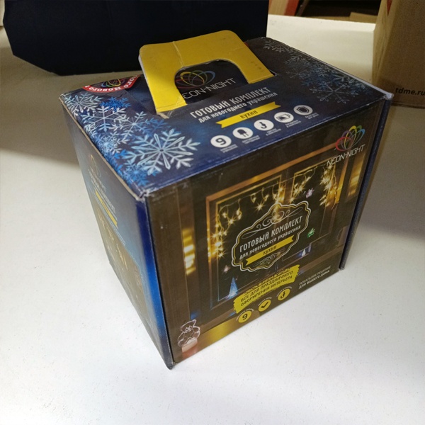 Готовый комплект для новогоднего украшения кухни, гирлянды белого теплого цвета Neon-Night