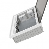 Щиток встраиваемый для полых стен слаботочный DKC FRAME 36м тонированная дверца плата, розетки IP40