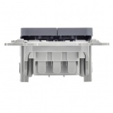 Выключатель двухклавишный ИЭК FLITE ВС12-1-0-ФлМ 10А маренго