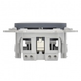 Розетка с зарядкой 2Р+Е со шторками ИЭК FLITE РСЮшс11-0-ФлМ 16А с USB AC 20Вт маренго