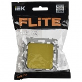 Выключатель одноклавишный ИЭК FLITE ВС11-1-0-ФлЖК 10А желтый карри