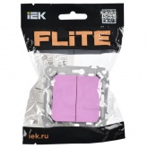 Переключатель двухклавишный ИЭК FLITE ВС62-1-0-ФлПр 10А пурпурный