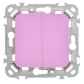 Переключатель двухклавишный ИЭК FLITE ВС62-1-0-ФлПр 10А пурпурный