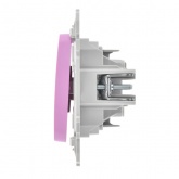 Переключатель двухклавишный ИЭК FLITE ВС62-1-0-ФлПр 10А пурпурный