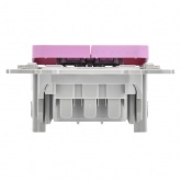 Выключатель кнопочный двухклавишный ИЭК FLITE ВС12-2-0-ФлПр 10А пурпурный