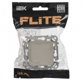 Выключатель одноклавишный ИЭК FLITE ВС11-1-0-ФлЛ 10А льняной