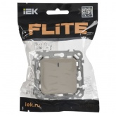 Выключатель одноклавишный с индикацией ИЭК FLITE ВС11-1-1-ФлЛ 10А льняной