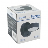 Светильник настенный Feron HL4601 GX53 230V max 12W черный D110x100mm