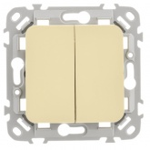 Выключатель двухклавишный ИЭК FLITE ВС12-1-0-ФлН 10А навахо