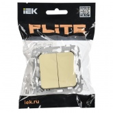 Выключатель двухклавишный ИЭК FLITE ВС12-1-0-ФлН 10А навахо