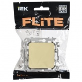 Выключатель кнопочный одноклавишный ИЭК FLITE ВС11-2-0-ФлН 10А навахо