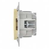 Розетка с заземлением ИЭК FLITE РСш11-1-ФлН 16А шторки автозажим навахо