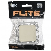 Выключатель одноклавишный ИЭК FLITE ВС11-1-0-ФлСл 10А сливочный