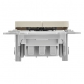 Переключатель двухклавишный ИЭК FLITE ВС62-1-0-ФлСл 10А сливочный