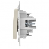 Выключатель кнопочный одноклавишный проходной ИЭК FLITE ВС61-2-0-ФлСл 10А сливочный