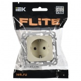 Розетка с заземлением ИЭК FLITE РС11-0-ФлСл 16А сливочный
