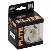 Розетка с зарядкой 2Р+Е со шторками ИЭК FLITE РСЮшс11-0-ФлСл 16А с USB AC 20Вт сливочный