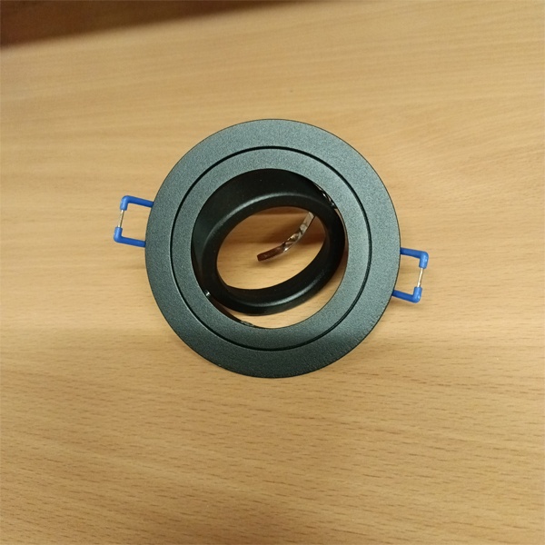 Круглый встраиваемый поворотный точечный светильник Ферон DL2811 с цоколем G5.3 под лампу MR16 мощностью 50 Ватт, цвет черный