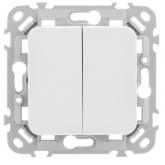 Переключатель двухклавишный ИЭК FLITE ВС62-1-0-ФлЖ 10А жемчуг