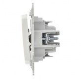 Выключатель кнопочный двухклавишный ИЭК FLITE ВС12-2-0-ФлЖ 10А жемчуг