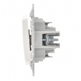 Выключатель кнопочный одноклавишный проходной ИЭК FLITE ВС61-2-0-ФлЖ 10А жемчуг