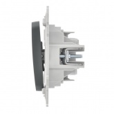 Выключатель одноклавишный ИЭК FLITE ВС11-1-0-ФлМА 10А мокрый асфальт